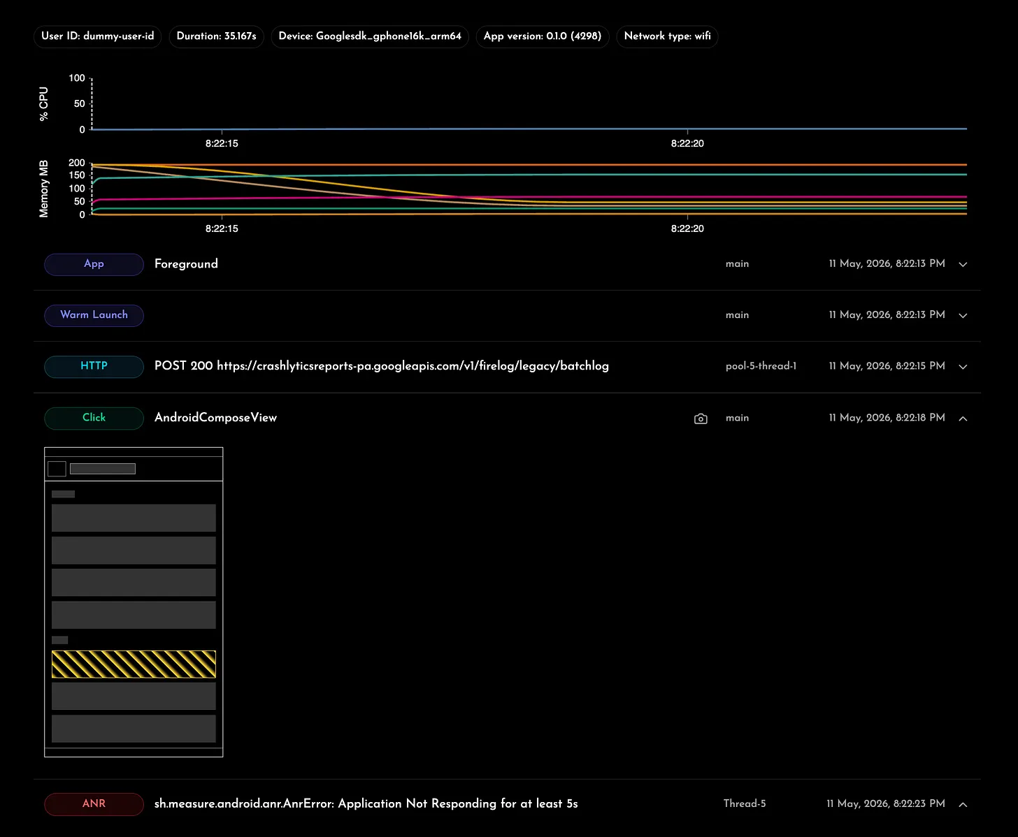 Putting ANRs on the timeline diagram